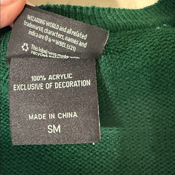 Harry Potter Slytherin Oversized Girls Open Cardigan SM - Picture 6 of 12